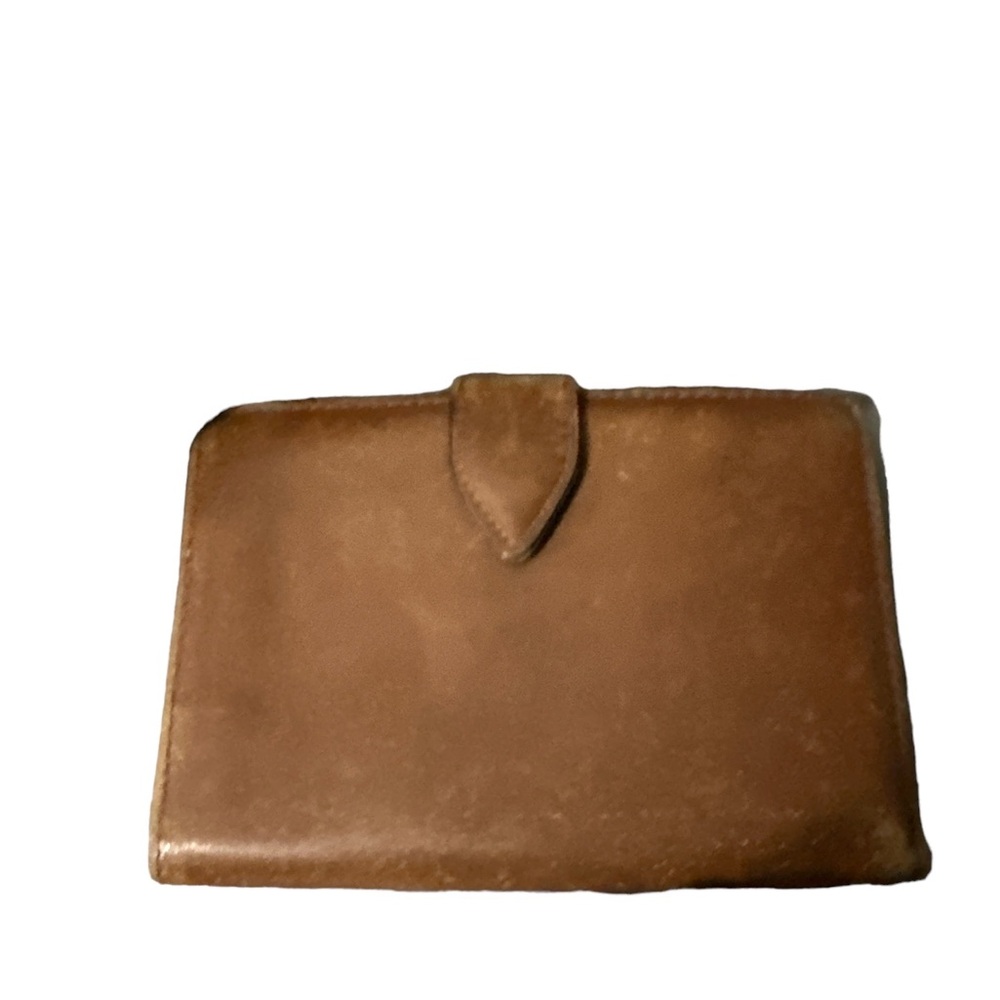 Vintage Bloomingdale's made in Italy real tan leather smaller wallet 10 cards